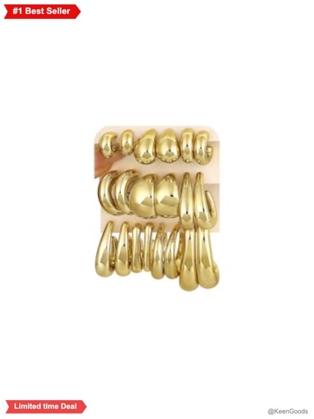 Chunky Gold Hoop Earrings Set for Women Hypoallergenic